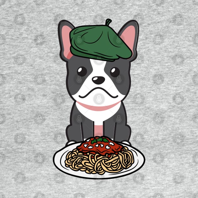 Dog eating Spaghetti - French bulldog by Pet Station